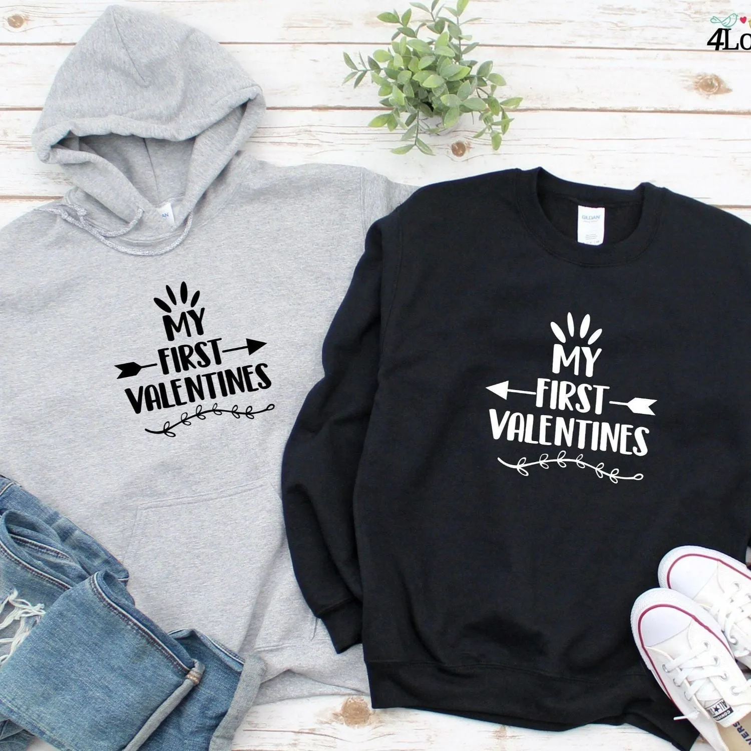 Adorable Valentine's Day Matching Set - First Love Themed Outfits for Couples