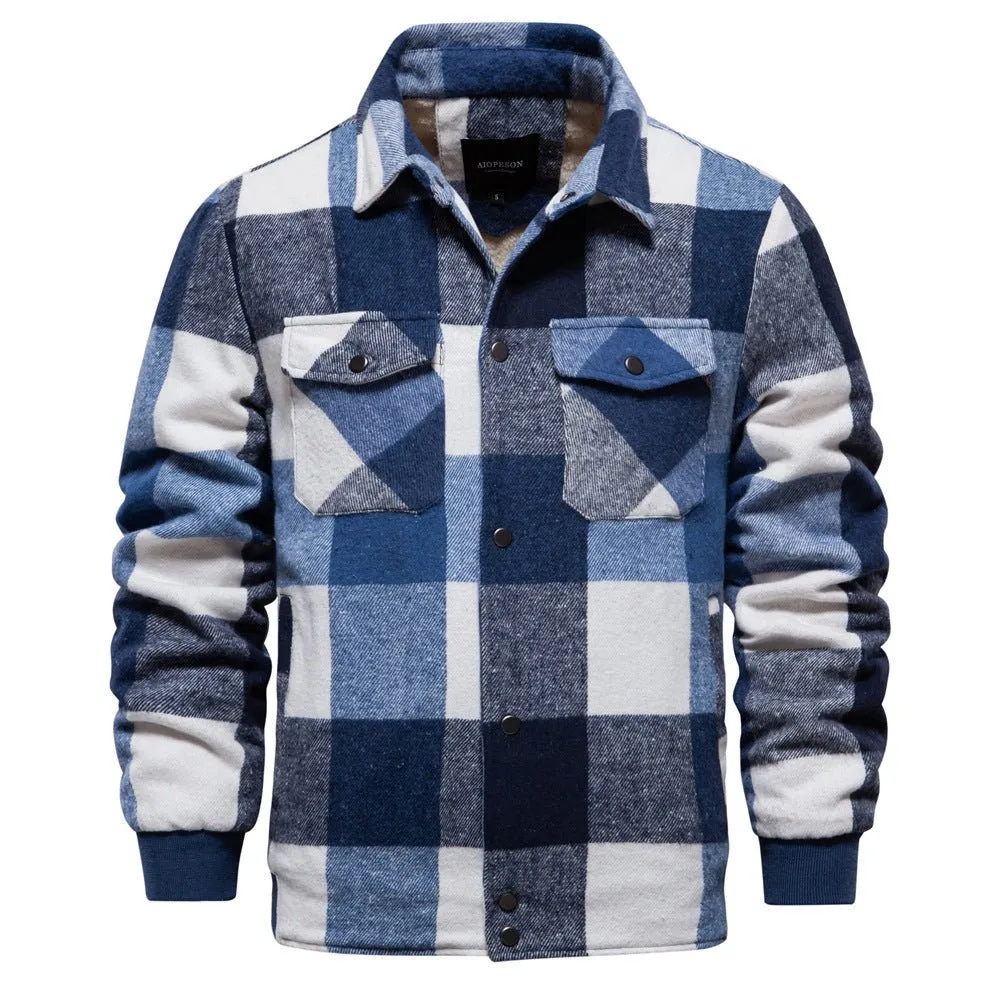 Autumn And Winter Men's Jacket Casual Plaid Coat