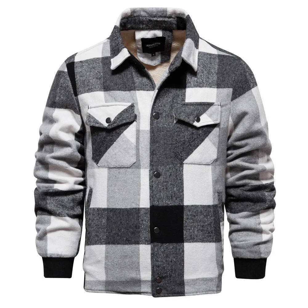 Autumn And Winter Men's Jacket Casual Plaid Coat