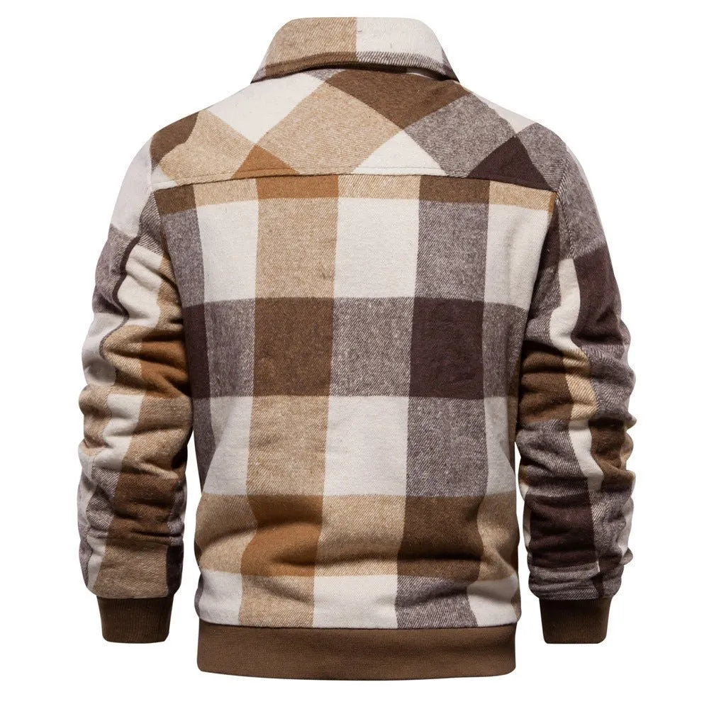 Autumn And Winter Men's Jacket Casual Plaid Coat