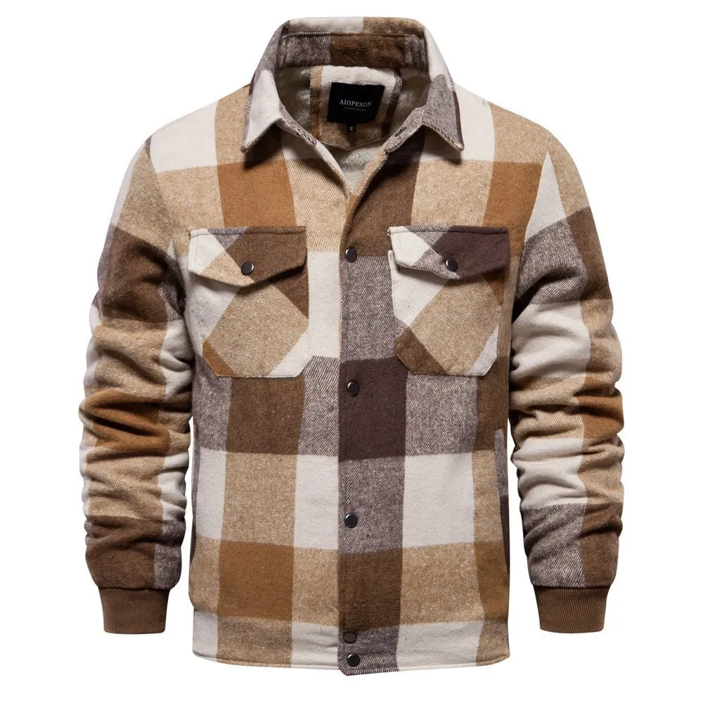 Autumn And Winter Men's Jacket Casual Plaid Coat