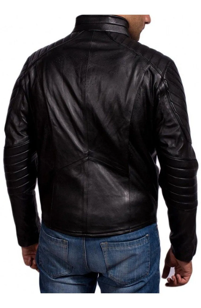 Bruce Wayne Batman Begins Stylish Leather Jacket by TJS