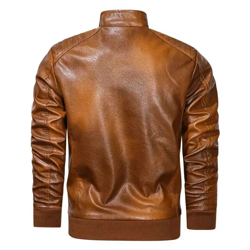 Classic Faux Leather Jacket Men Plus Size
