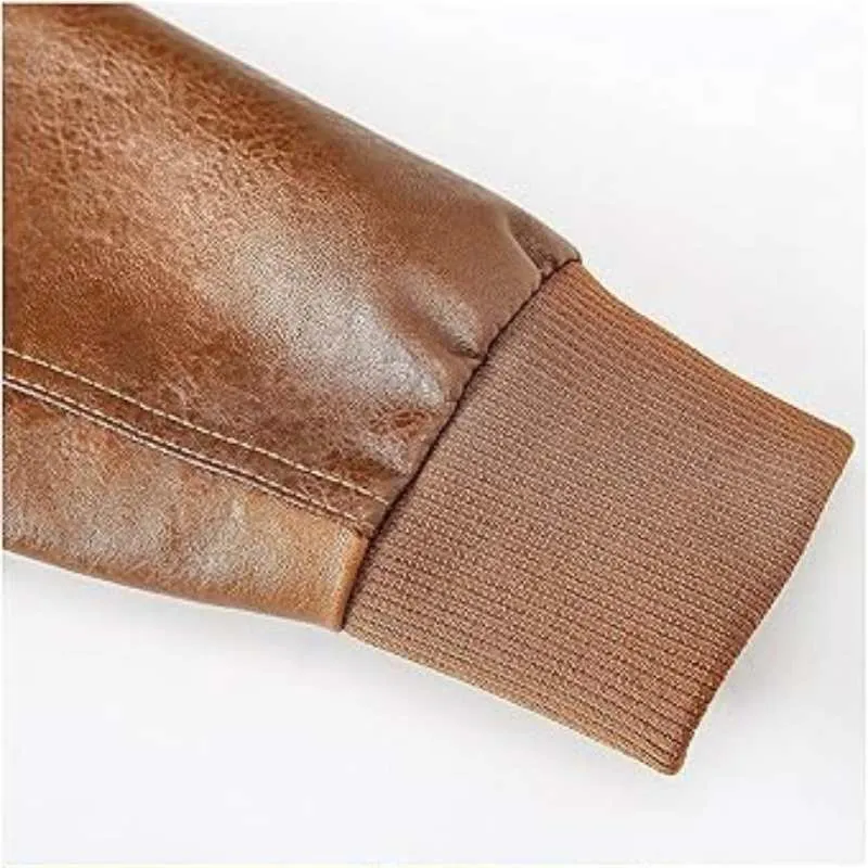 Classic Faux Leather Jacket Men Plus Size