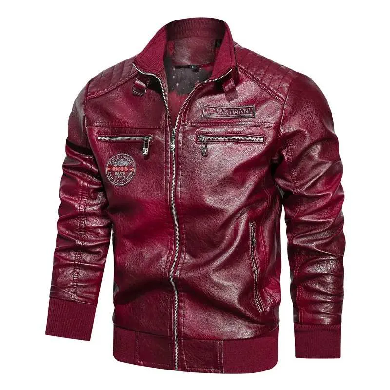 Classic Faux Leather Jacket Men Plus Size