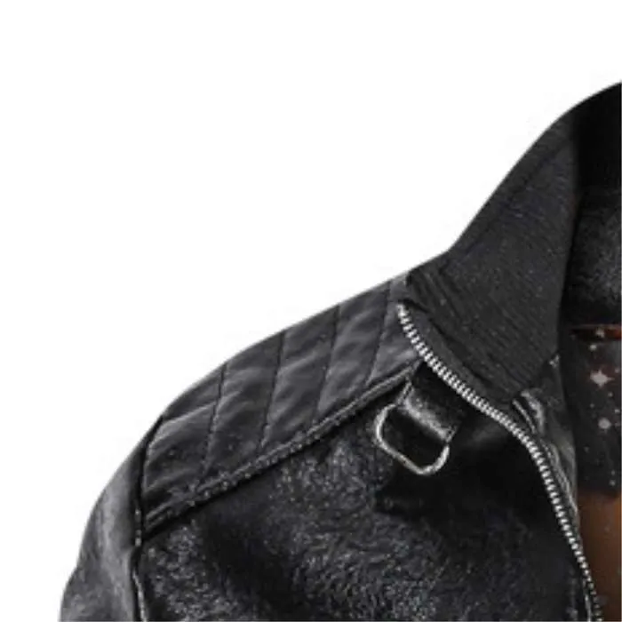 Classic Faux Leather Jacket Men Plus Size