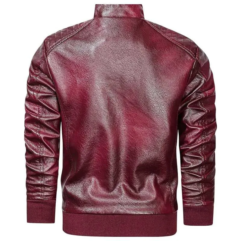 Classic Faux Leather Jacket Men Plus Size