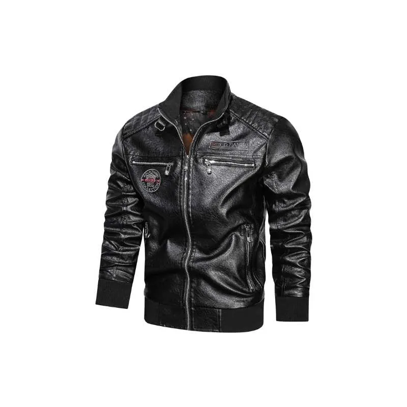Classic Faux Leather Jacket Men Plus Size
