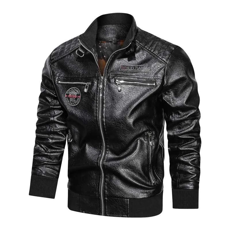 Classic Faux Leather Jacket Men Plus Size