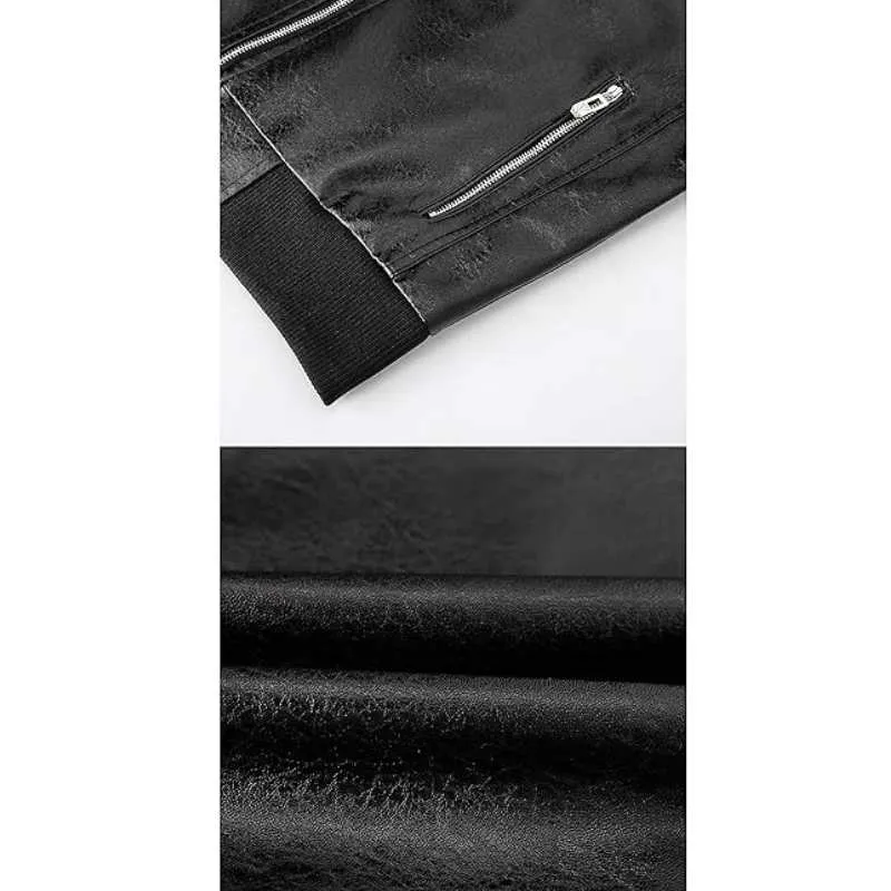 Classic Faux Leather Jacket Men Plus Size