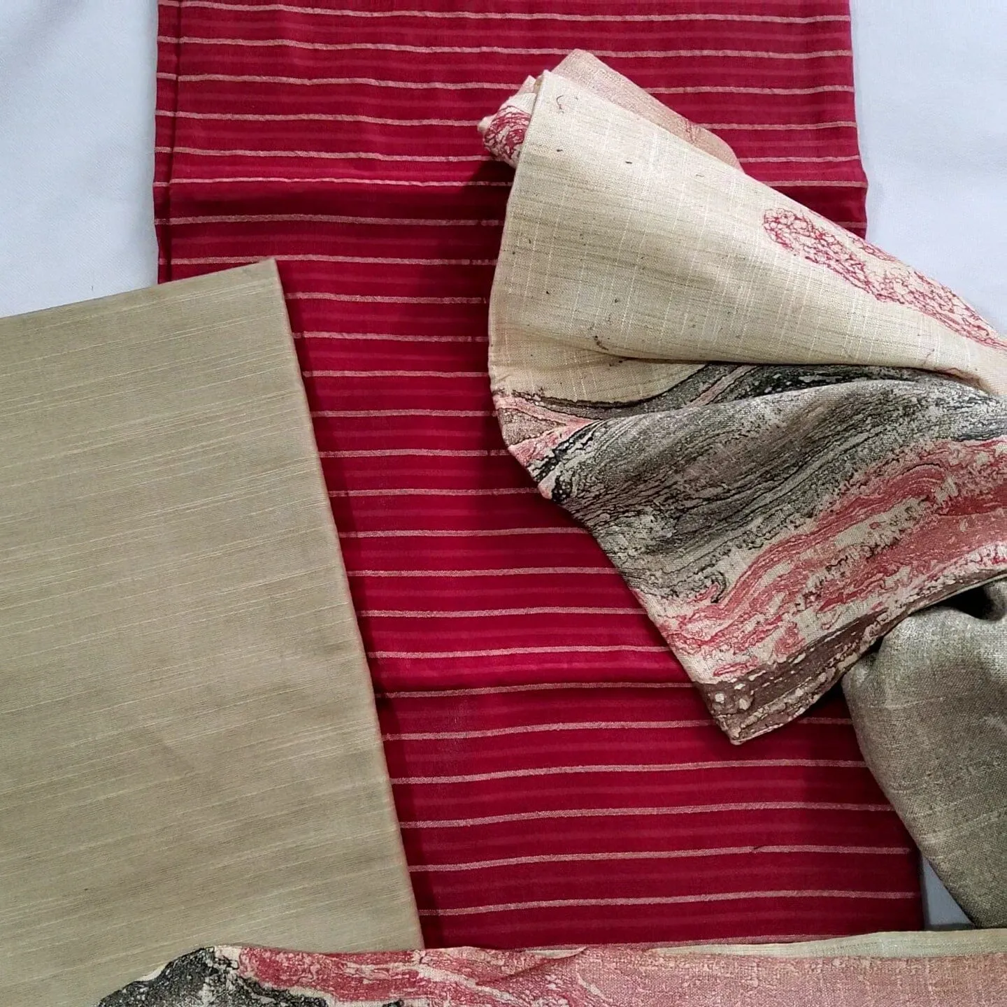 Cotton Silk Dress Material with Oil print Dupatta