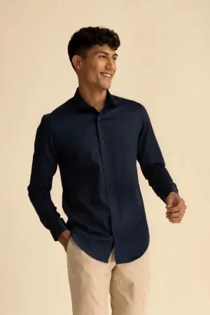 Deep Navy Sateen Shirt