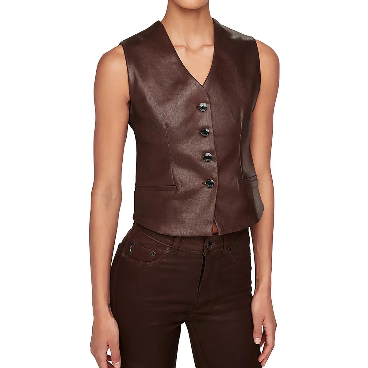DL1961 Mens Tencel Blend Coated Casual Vest