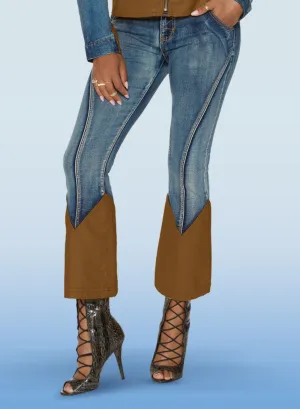 DV Jeans - 8482P - Stretch Denim faux Leather Pant