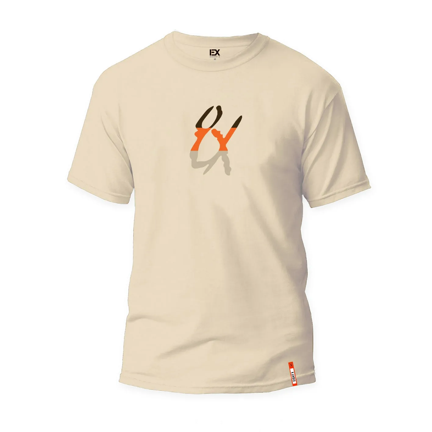 Embroidered Tri-Color Logo Graphic T-Shirt - Beige