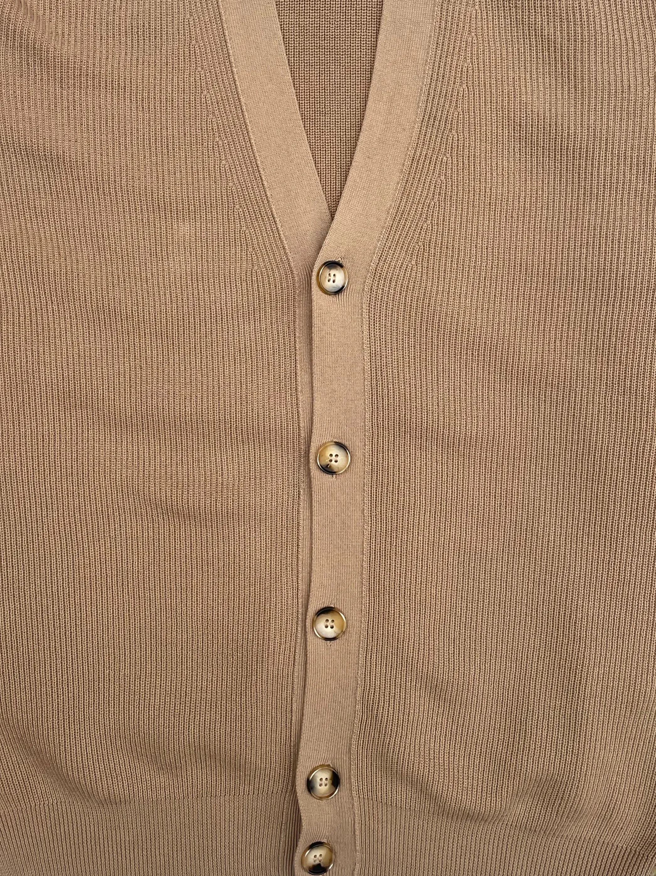 FRESH Scott Luxury Cotton Cardigan In Sand
