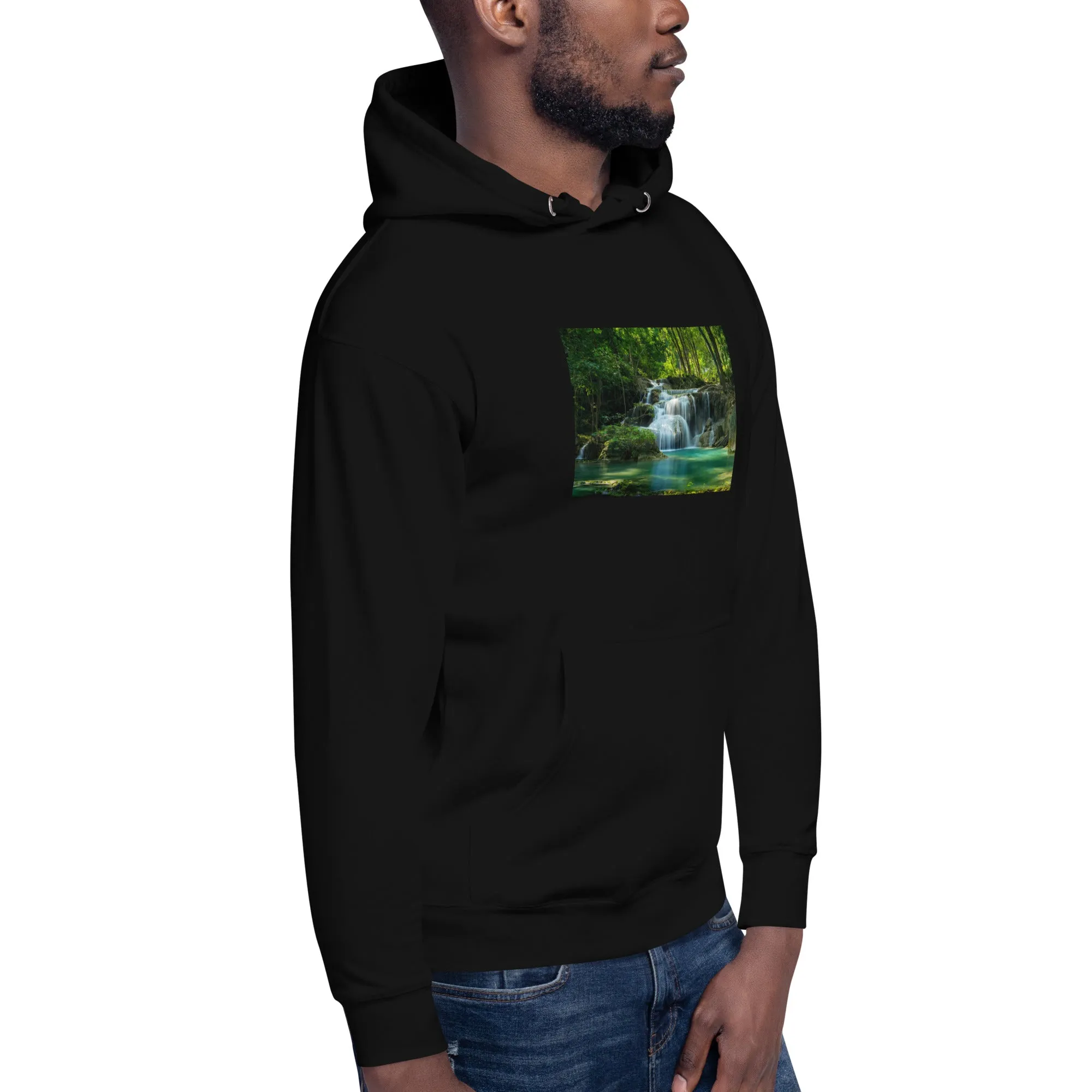 Hoodie Mens Designer (Hoodies Mens - Nature Waterfall 001)