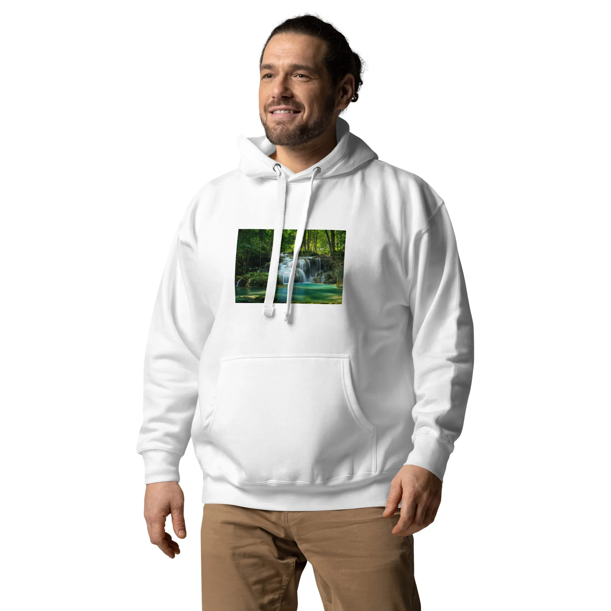 Hoodie Mens Designer (Hoodies Mens - Nature Waterfall 001)