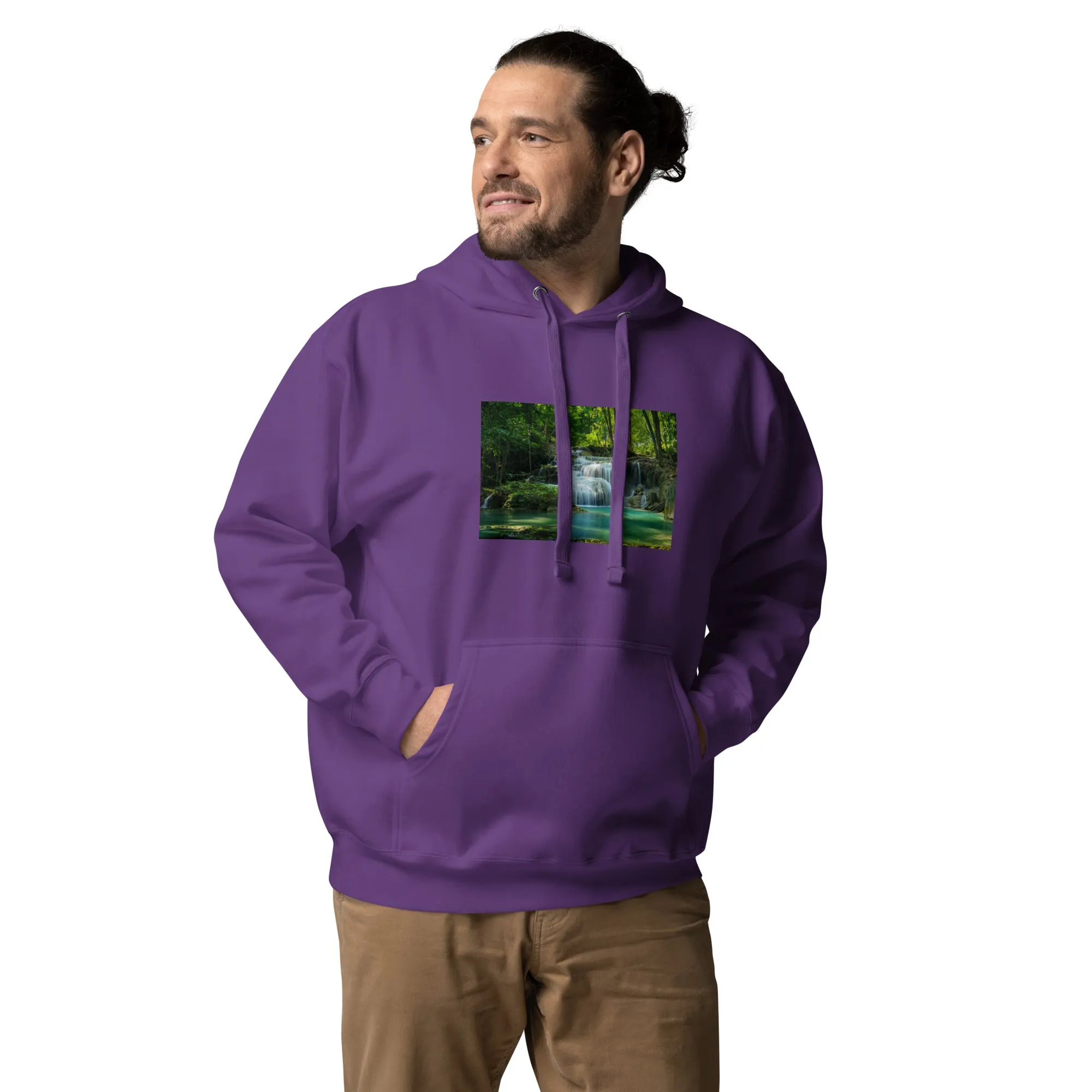 Hoodie Mens Designer (Hoodies Mens - Nature Waterfall 001)