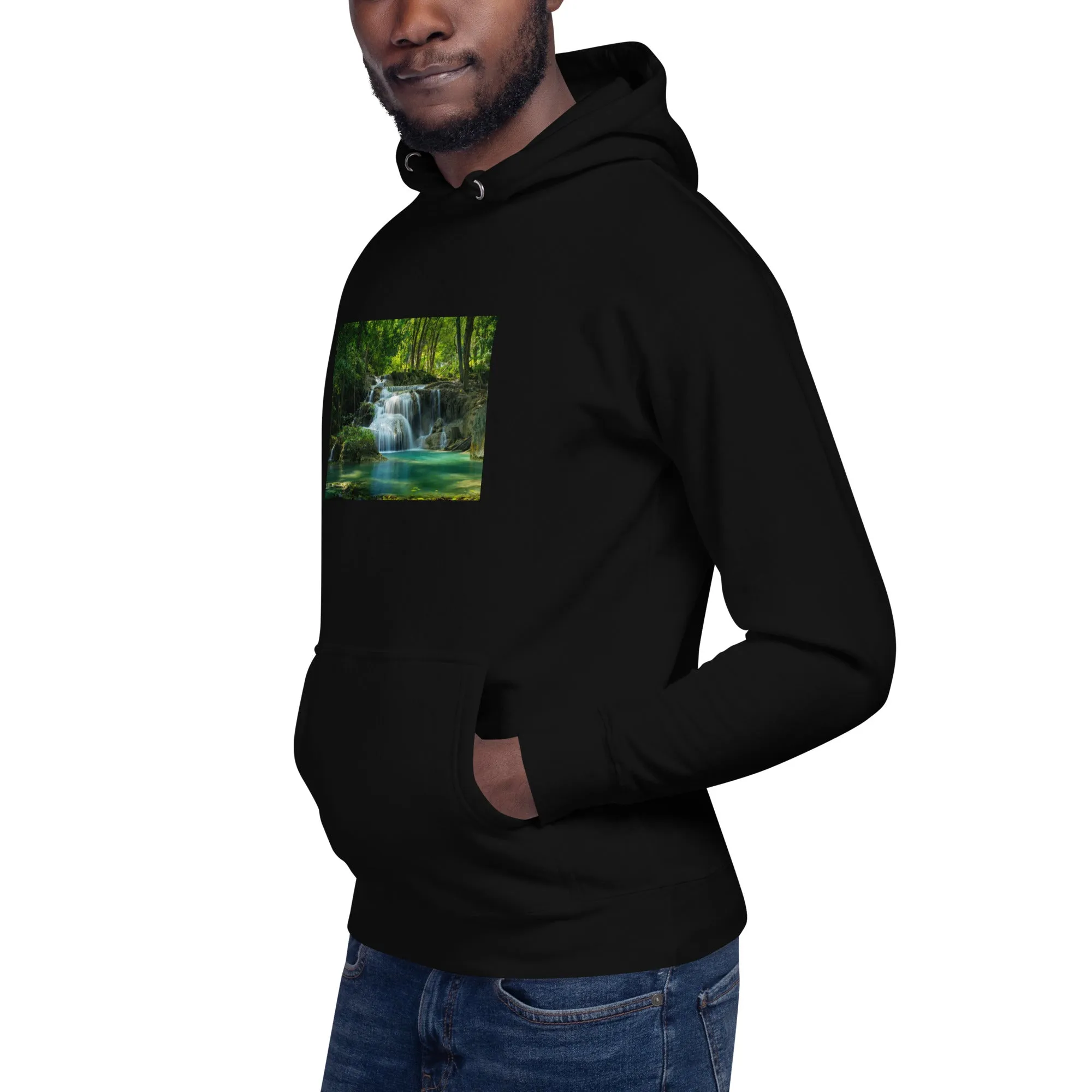Hoodie Mens Designer (Hoodies Mens - Nature Waterfall 001)