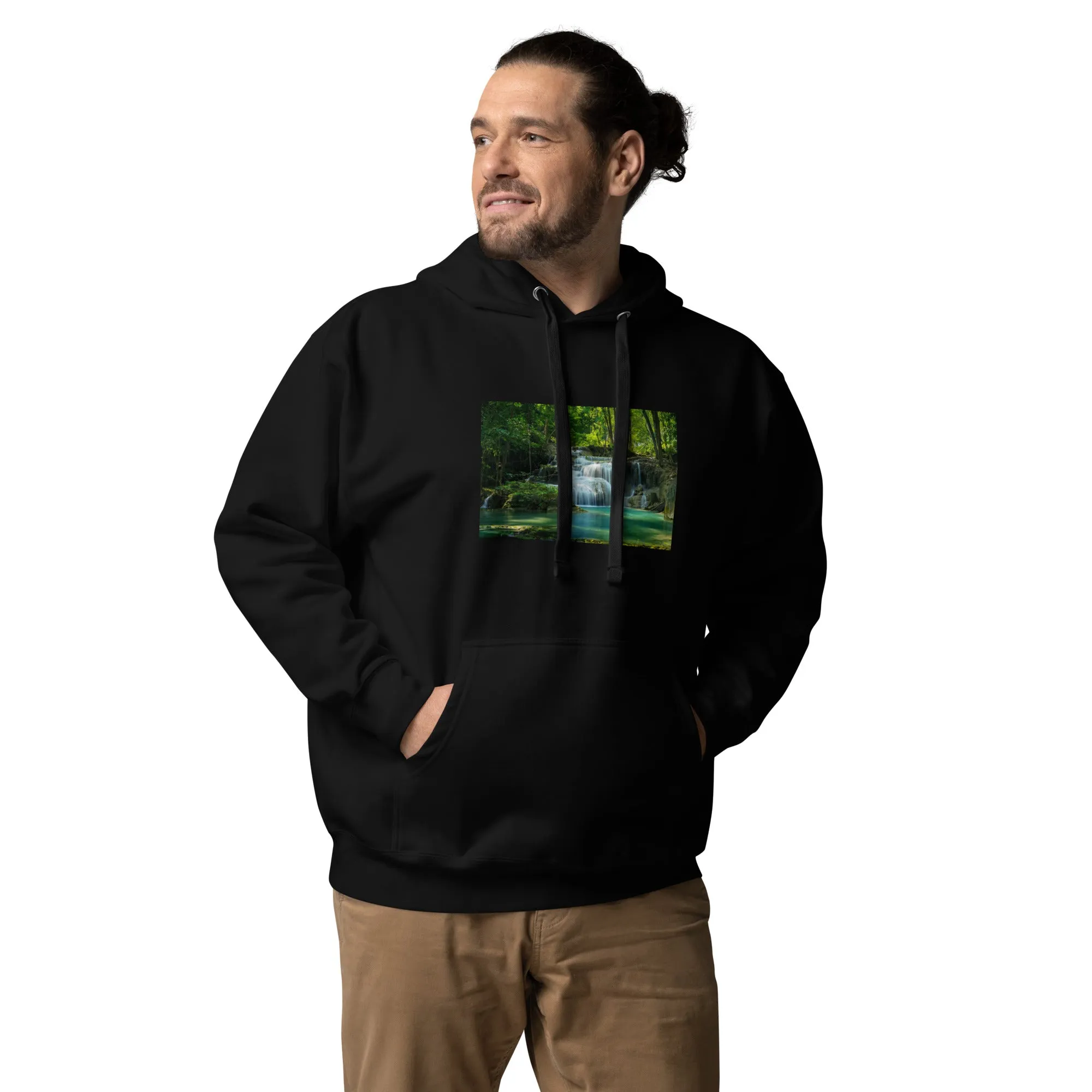 Hoodie Mens Designer (Hoodies Mens - Nature Waterfall 001)