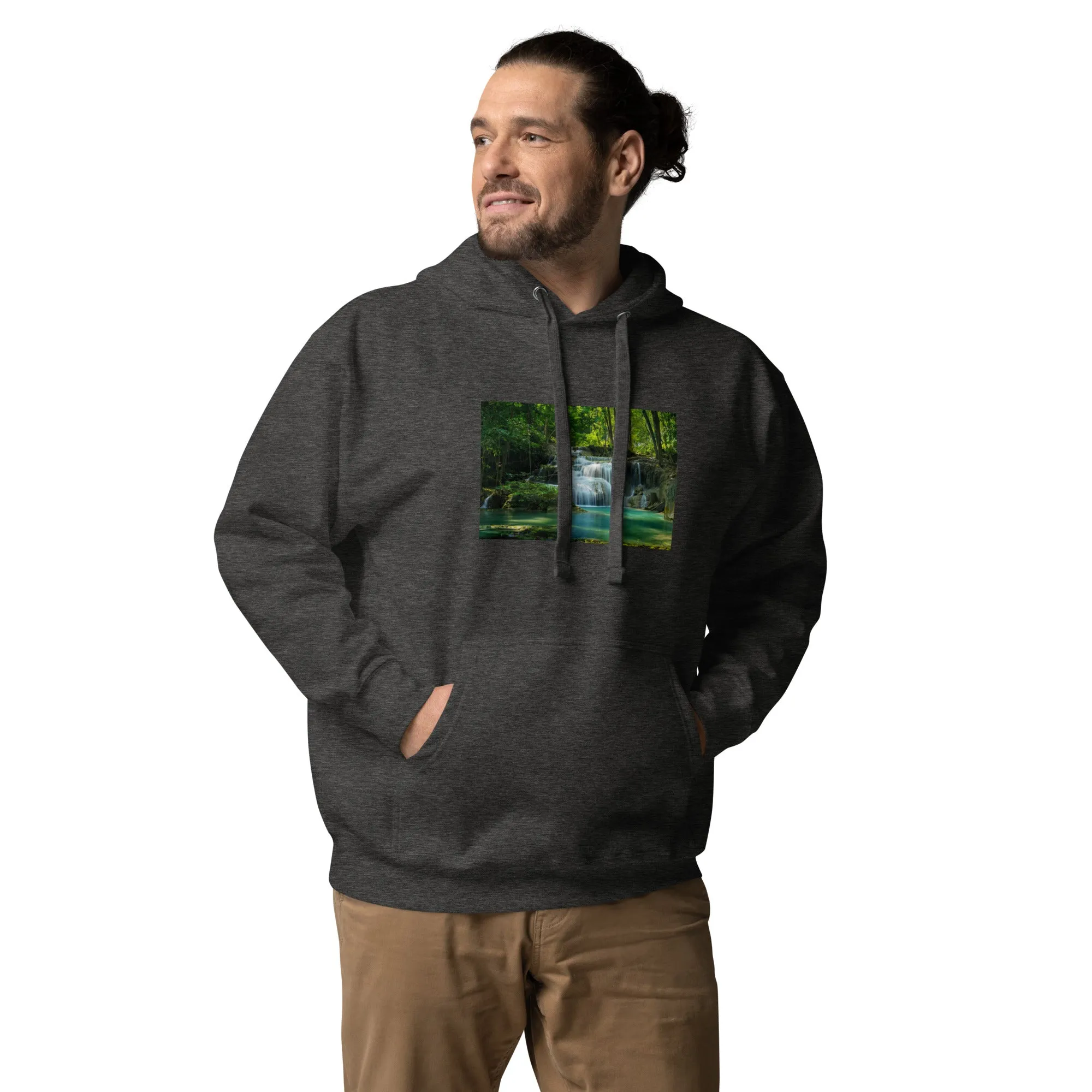 Hoodie Mens Designer (Hoodies Mens - Nature Waterfall 001)