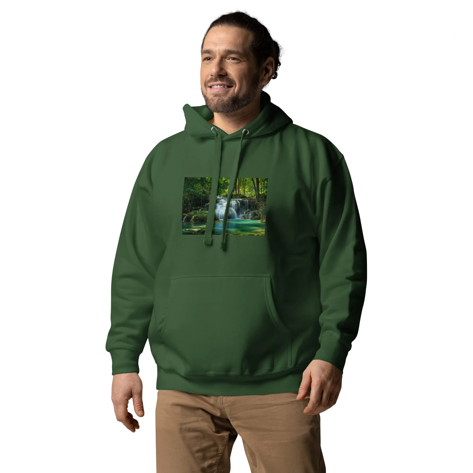 Hoodie Mens Designer (Hoodies Mens - Nature Waterfall 001)