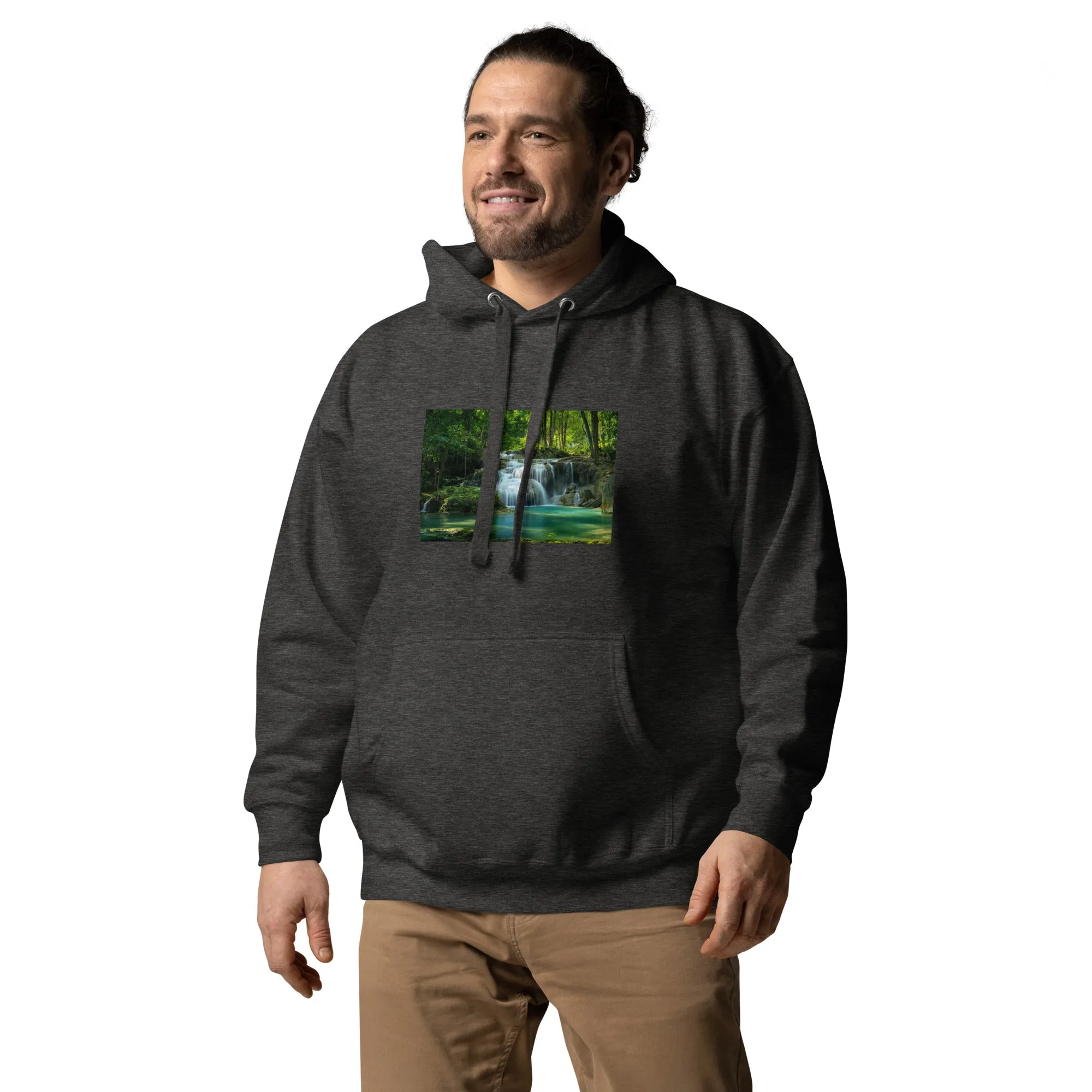 Hoodie Mens Designer (Hoodies Mens - Nature Waterfall 001)
