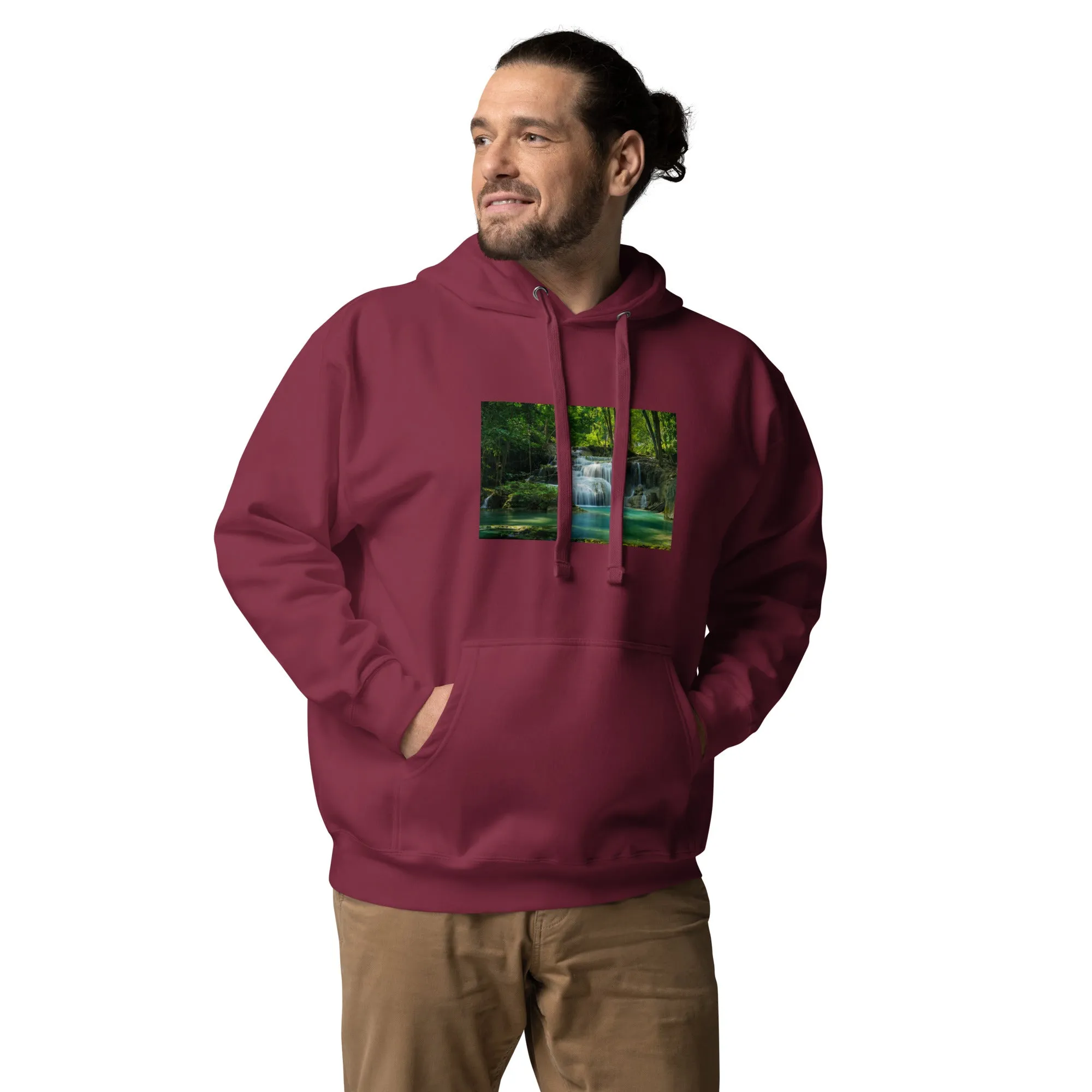 Hoodie Mens Designer (Hoodies Mens - Nature Waterfall 001)