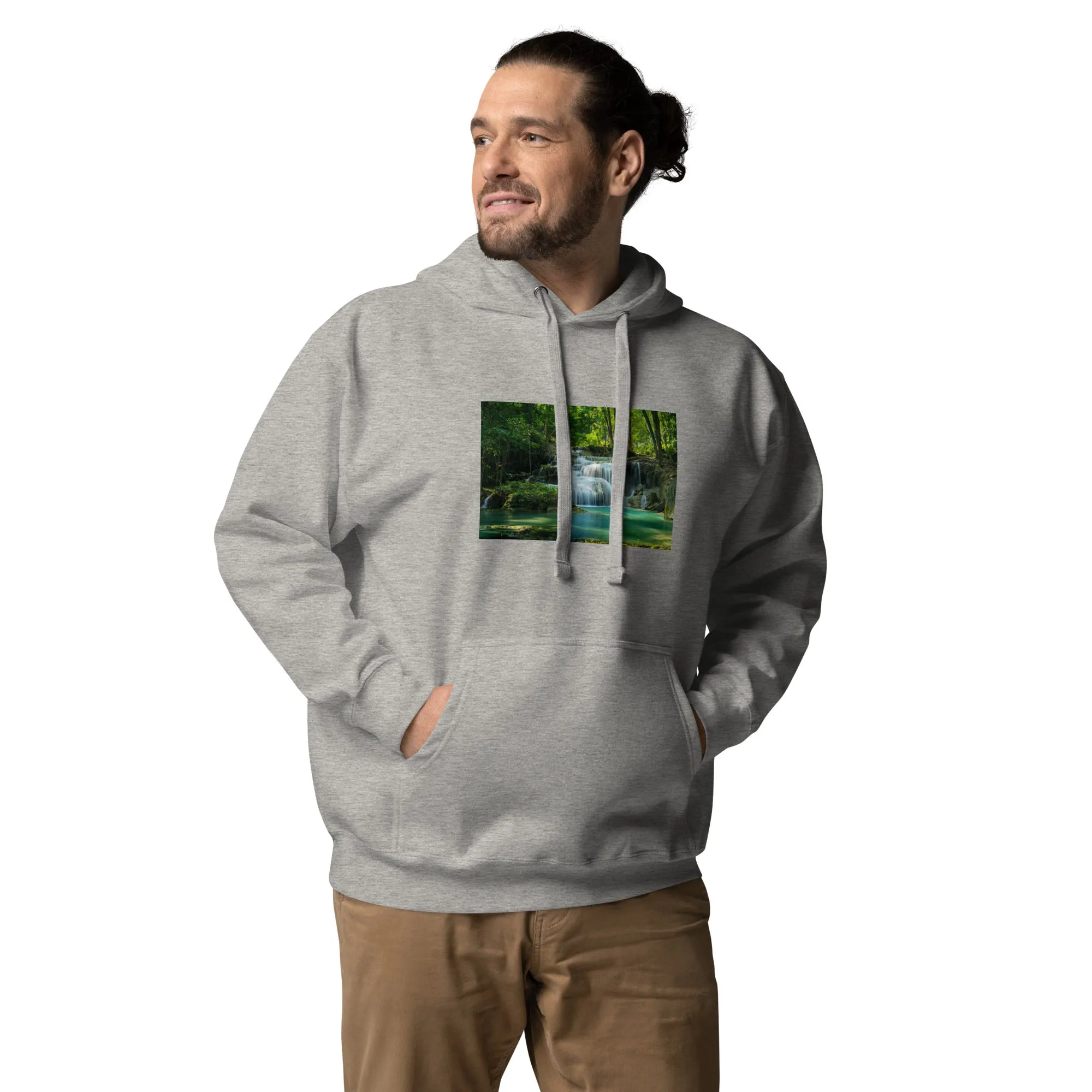 Hoodie Mens Designer (Hoodies Mens - Nature Waterfall 001)