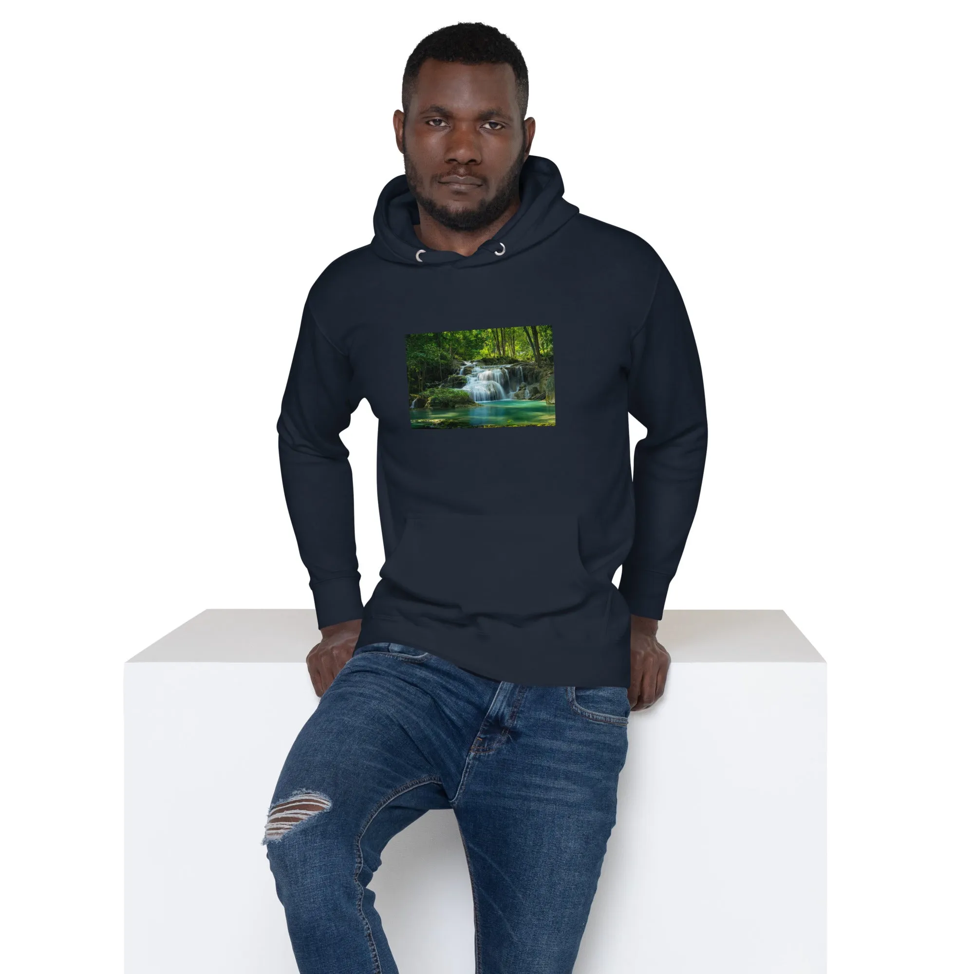 Hoodie Mens Designer (Hoodies Mens - Nature Waterfall 001)