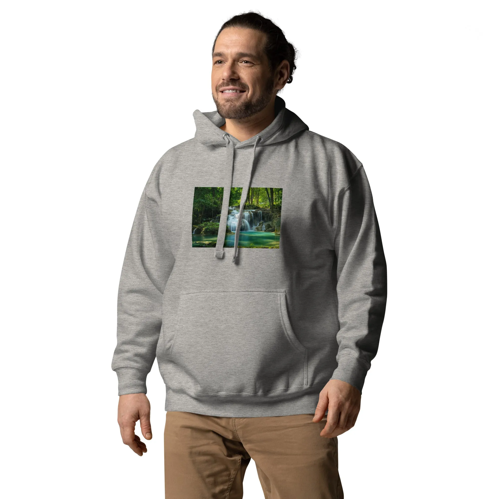 Hoodie Mens Designer (Hoodies Mens - Nature Waterfall 001)