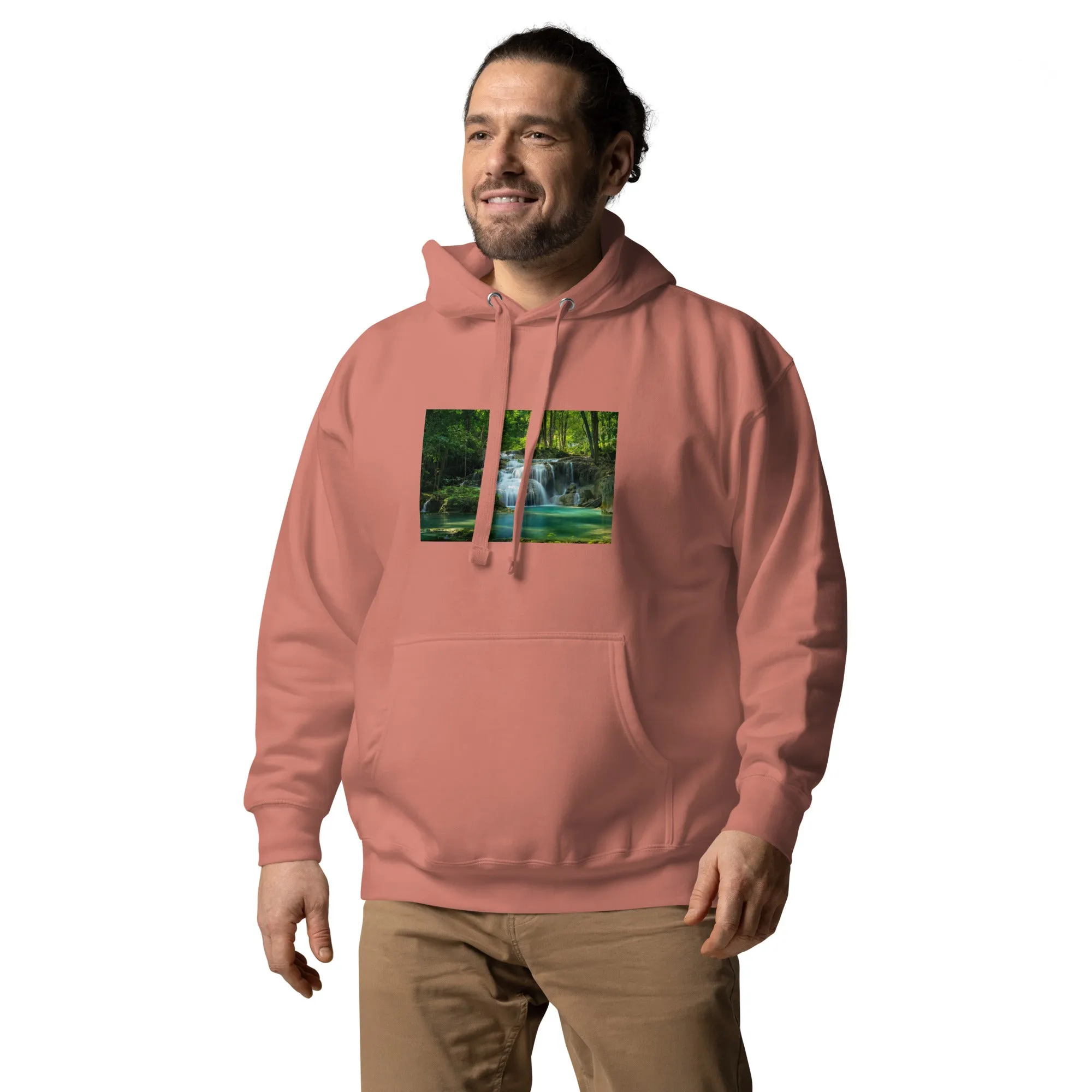 Hoodie Mens Designer (Hoodies Mens - Nature Waterfall 001)