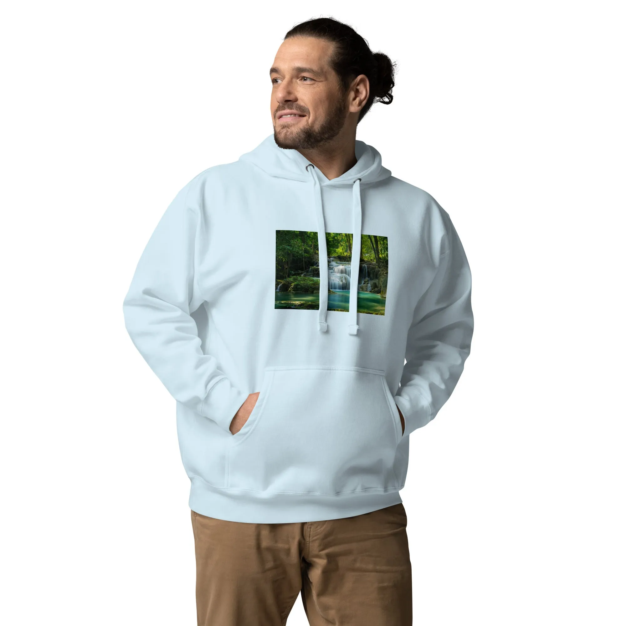 Hoodie Mens Designer (Hoodies Mens - Nature Waterfall 001)