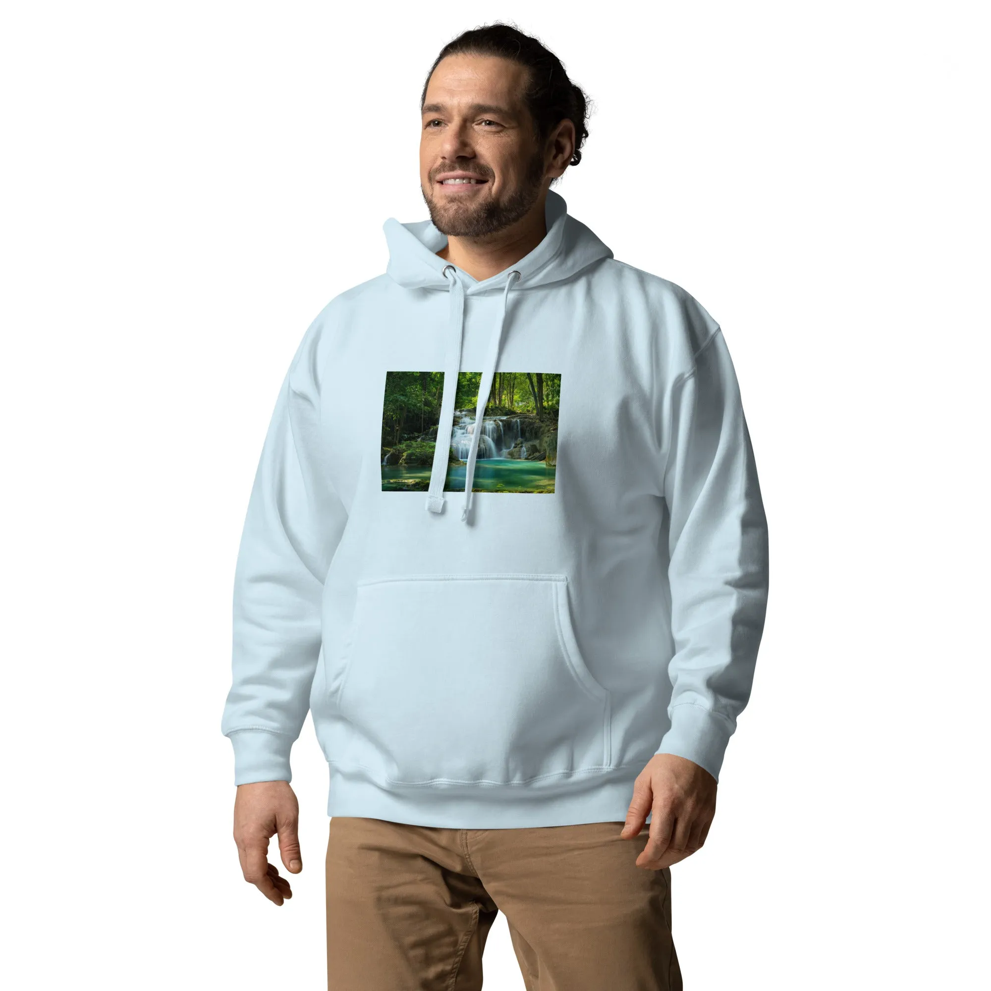 Hoodie Mens Designer (Hoodies Mens - Nature Waterfall 001)