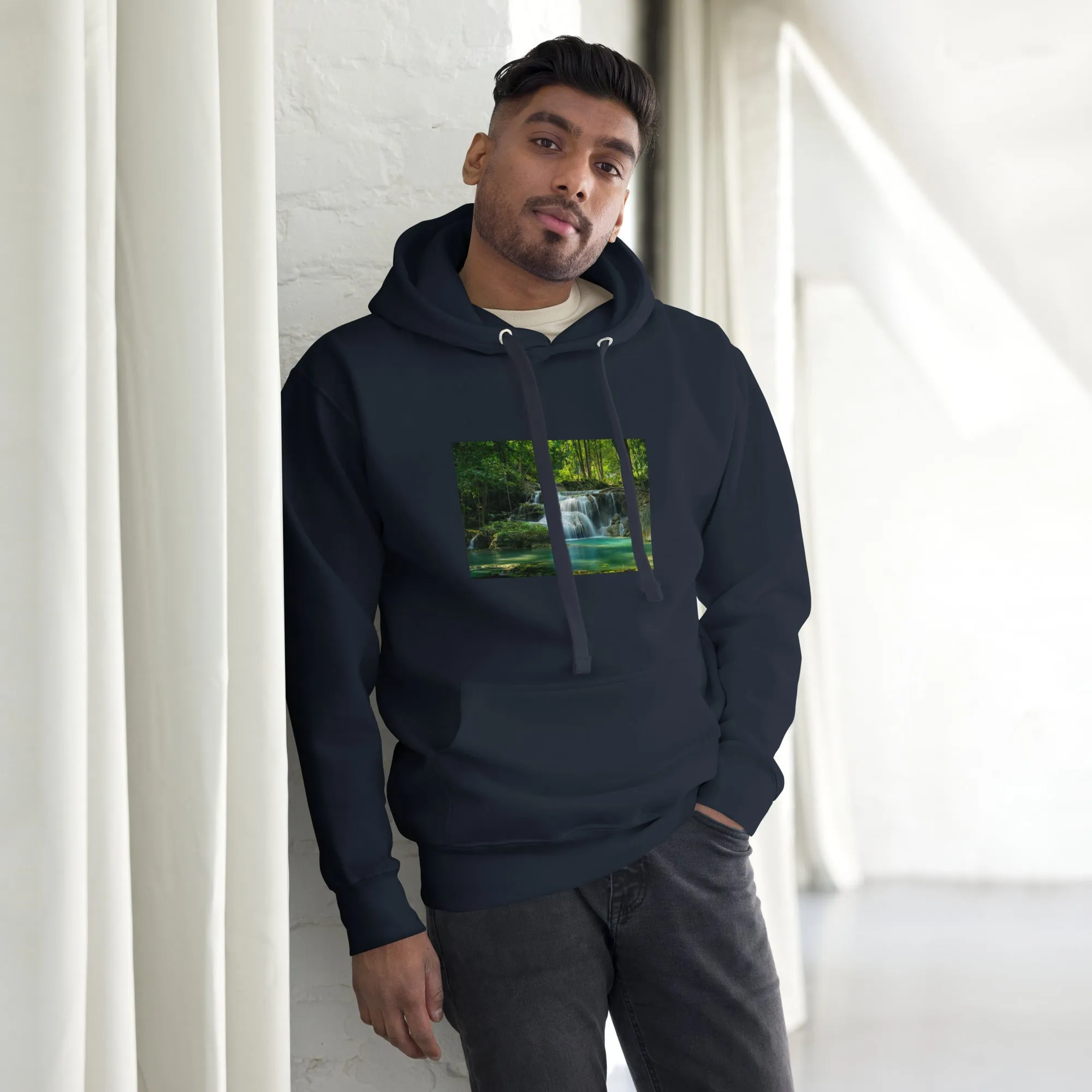 Hoodie Mens Designer (Hoodies Mens - Nature Waterfall 001)