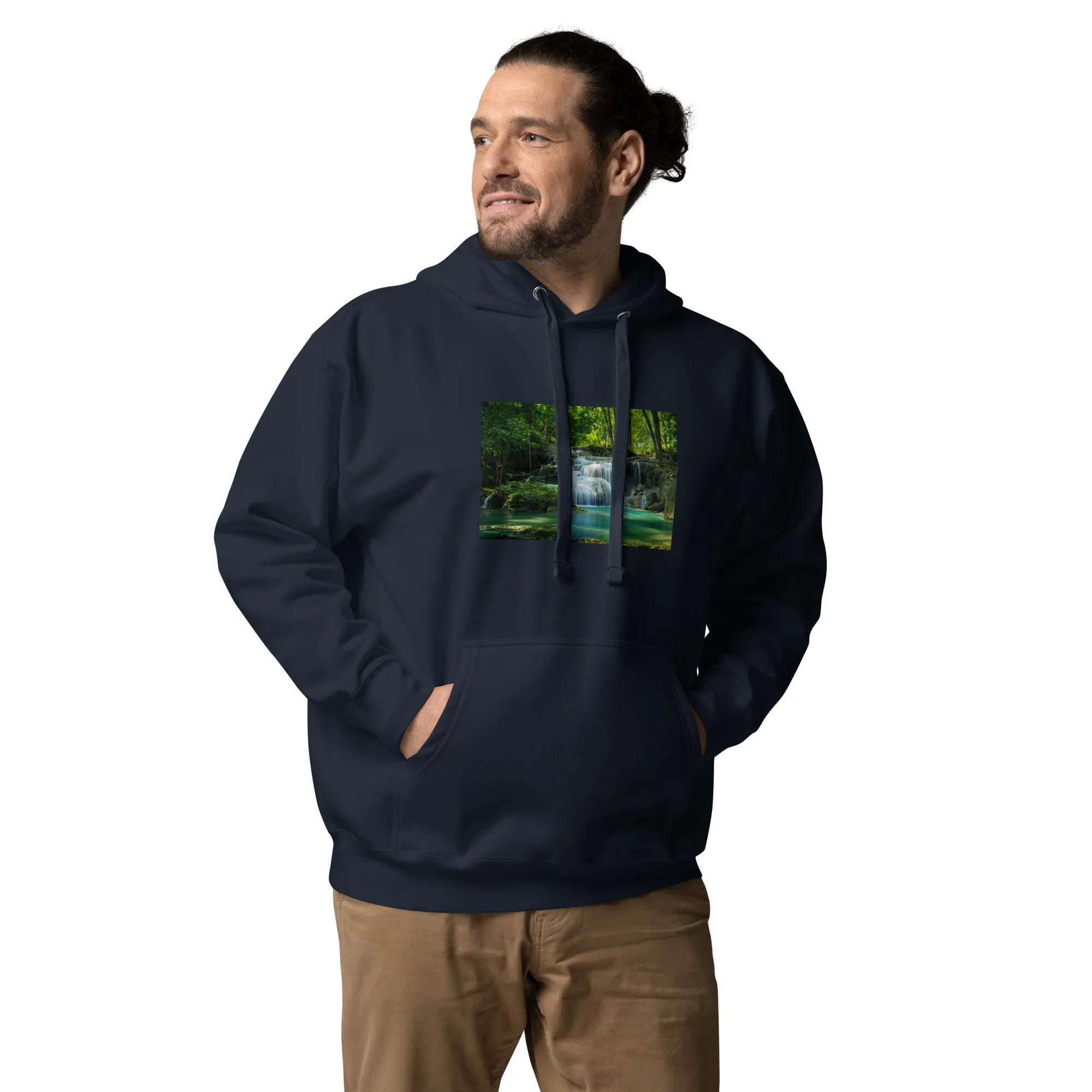 Hoodie Mens Designer (Hoodies Mens - Nature Waterfall 001)