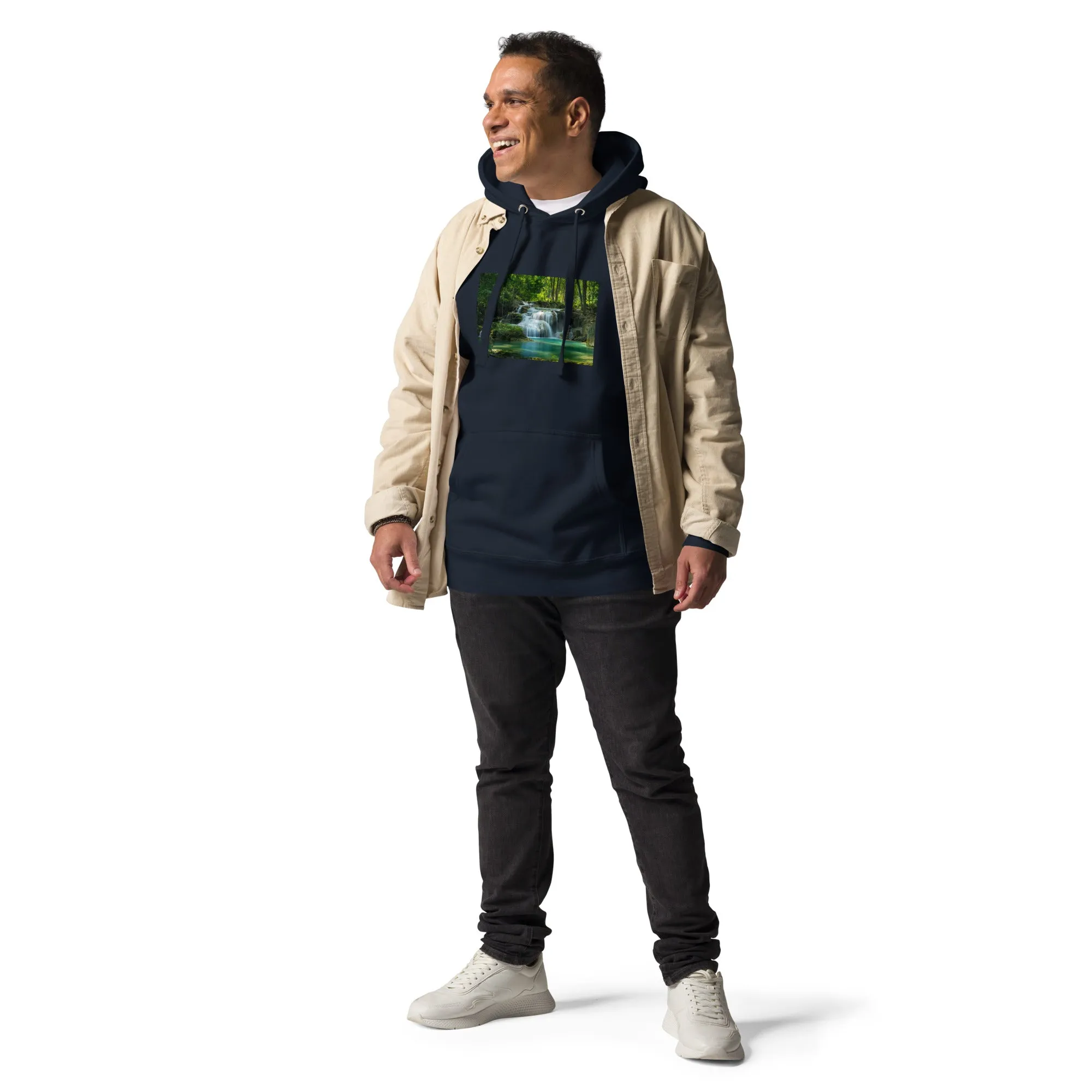 Hoodie Mens Designer (Hoodies Mens - Nature Waterfall 001)