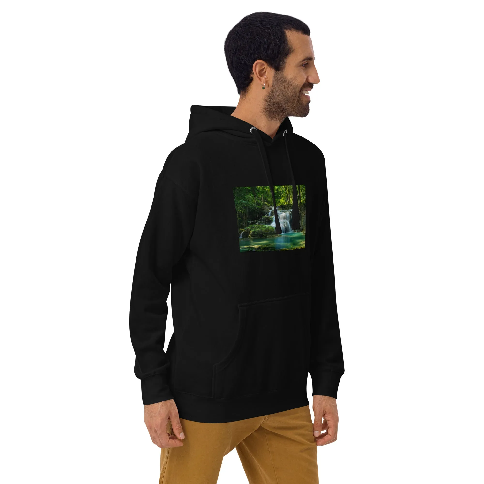 Hoodie Mens Designer (Hoodies Mens - Nature Waterfall 001)