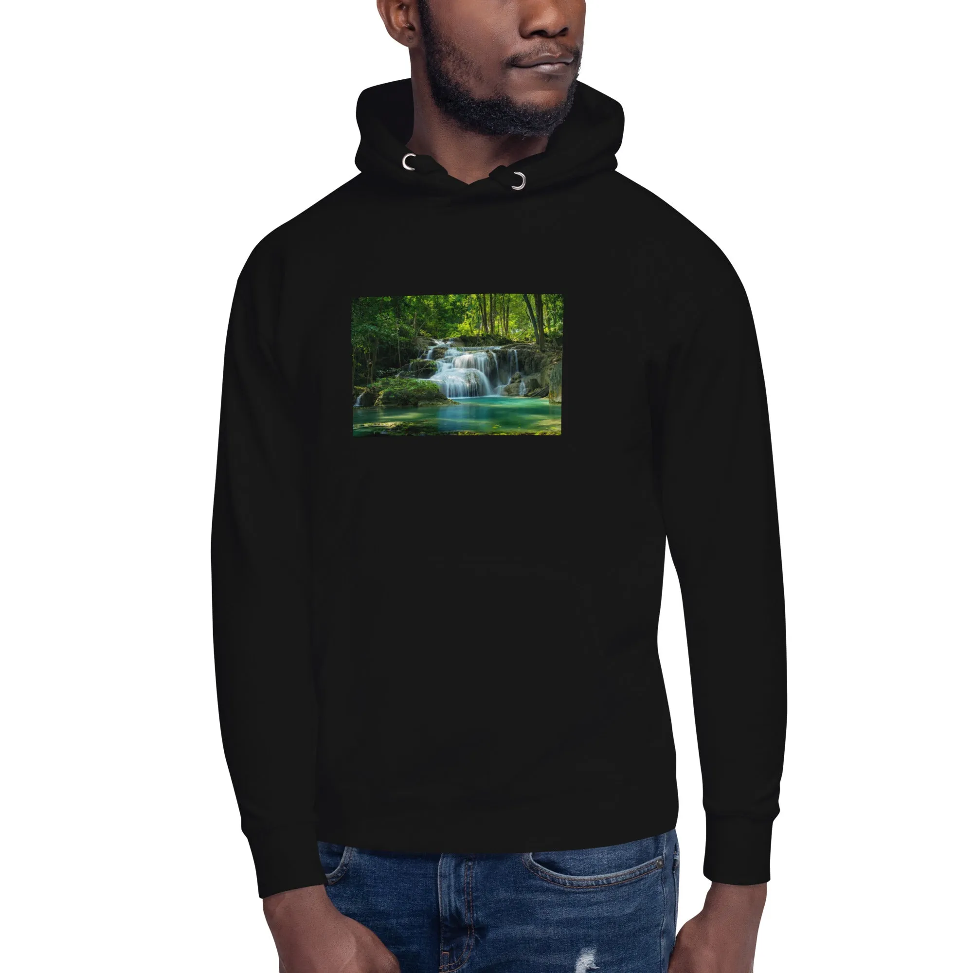 Hoodie Mens Designer (Hoodies Mens - Nature Waterfall 001)