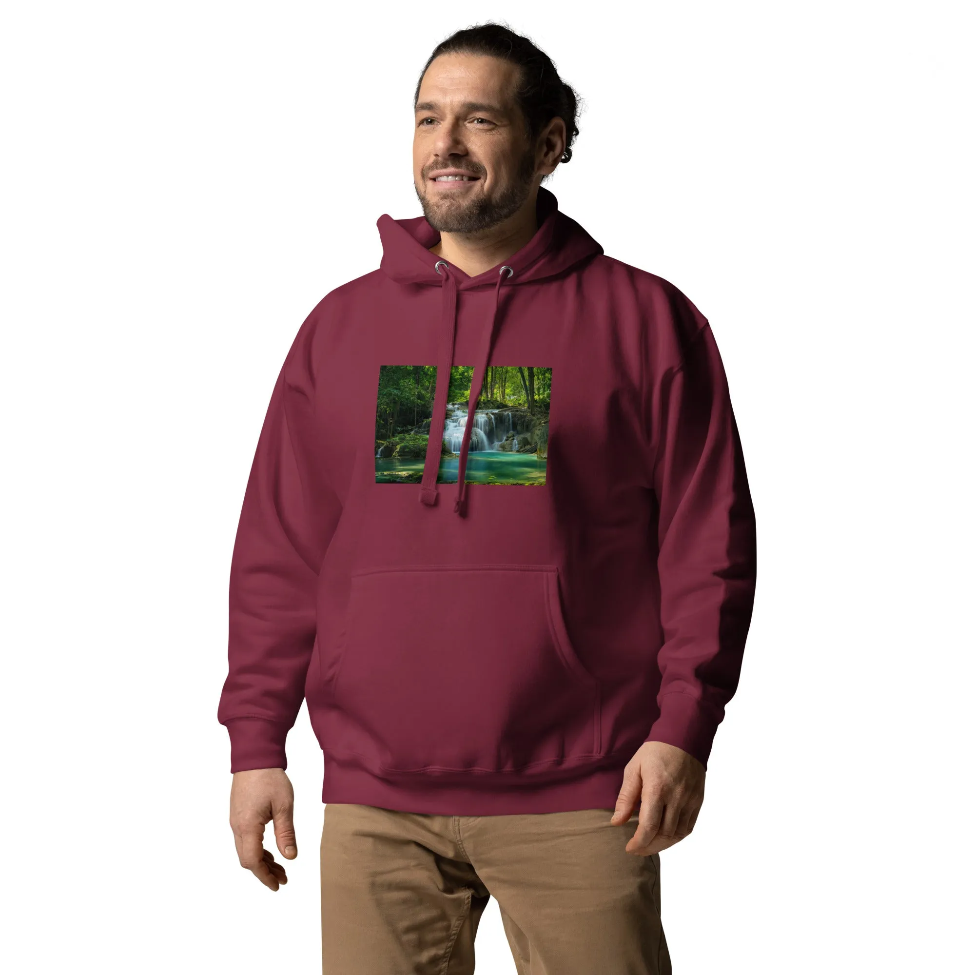 Hoodie Mens Designer (Hoodies Mens - Nature Waterfall 001)