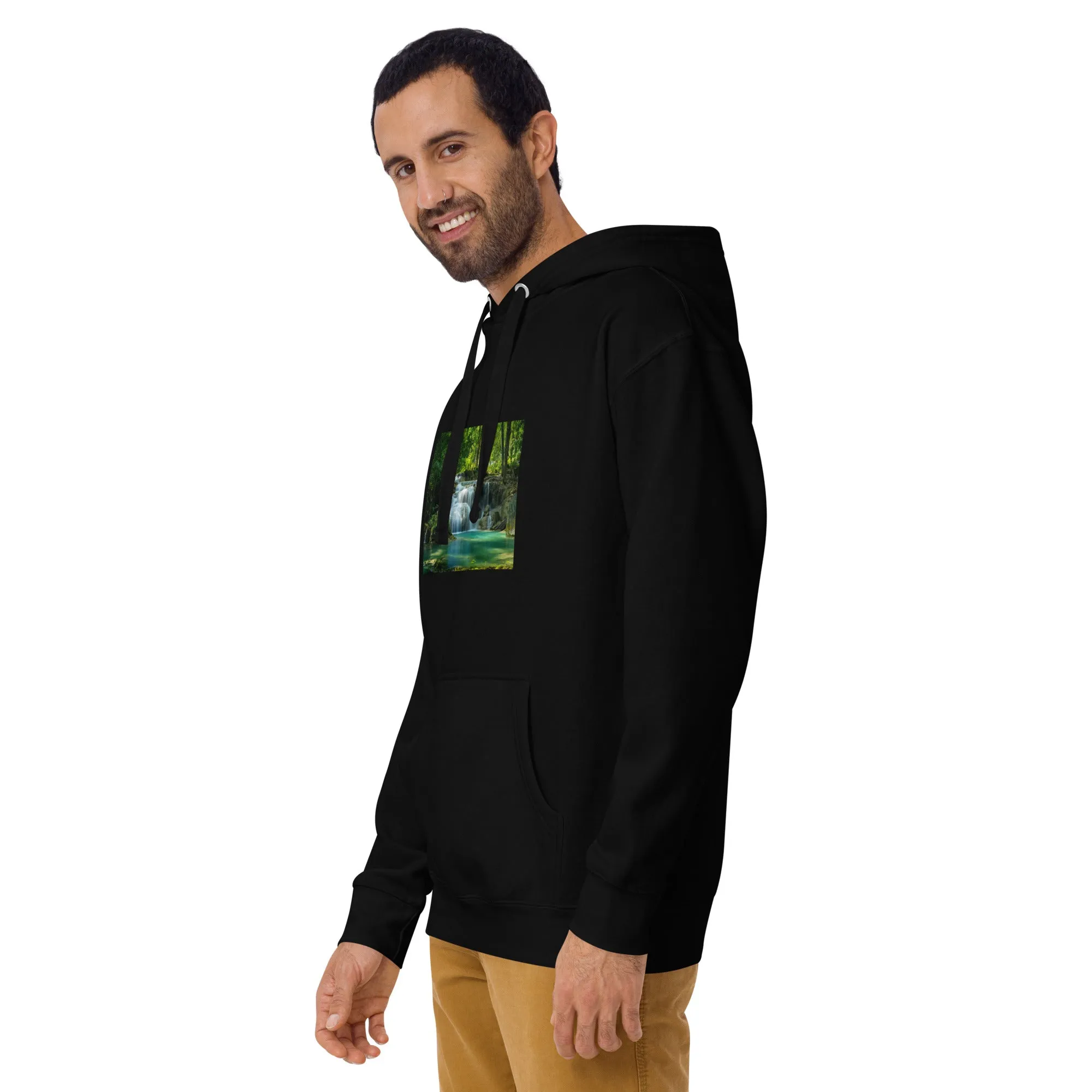Hoodie Mens Designer (Hoodies Mens - Nature Waterfall 001)