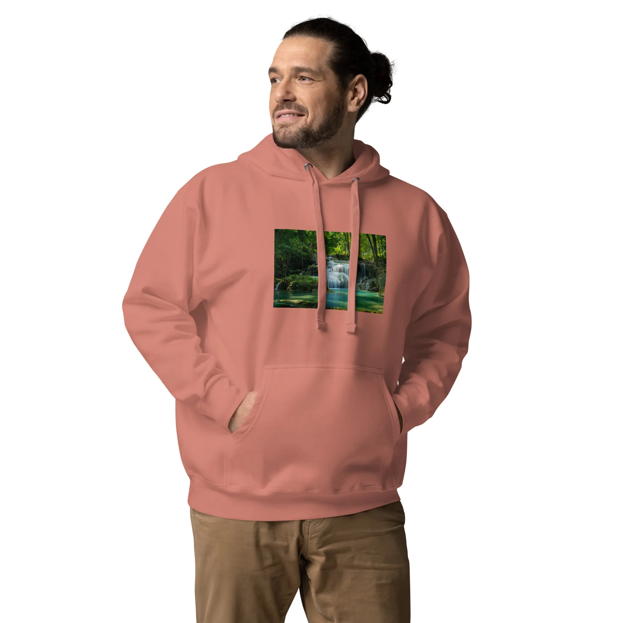 Hoodie Mens Designer (Hoodies Mens - Nature Waterfall 001)