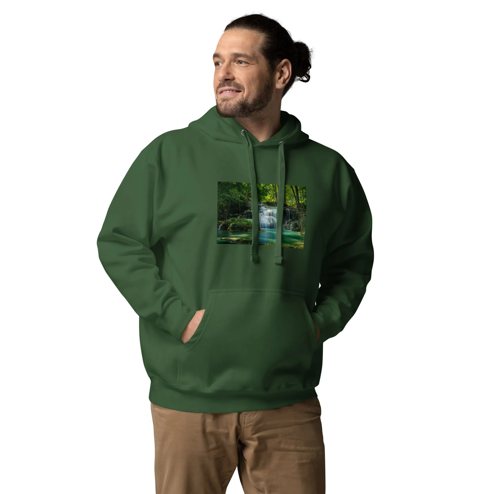 Hoodie Mens Designer (Hoodies Mens - Nature Waterfall 001)