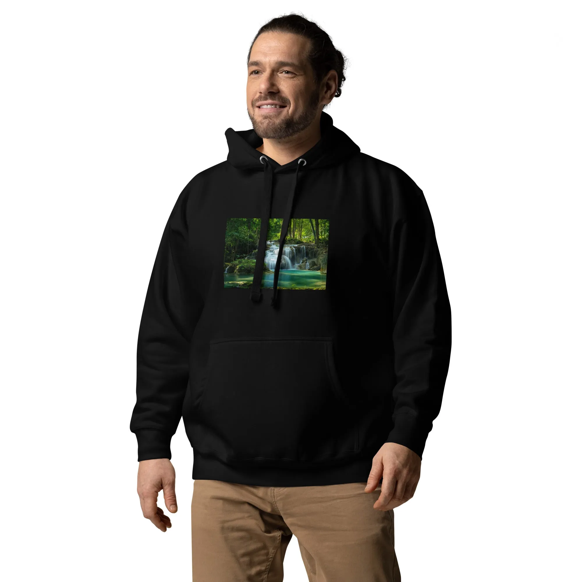 Hoodie Mens Designer (Hoodies Mens - Nature Waterfall 001)