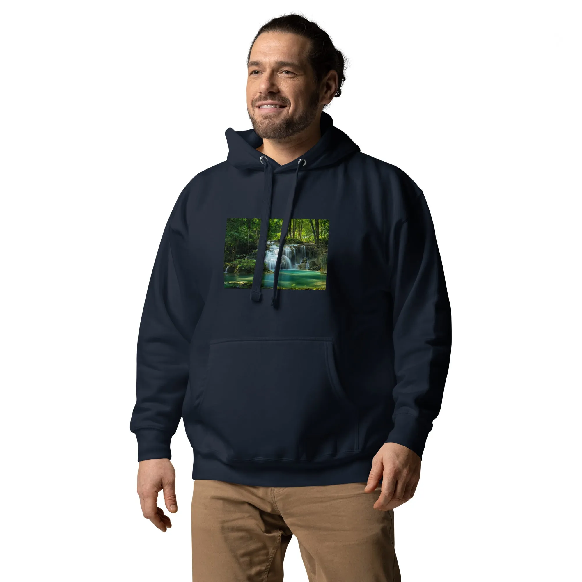 Hoodie Mens Designer (Hoodies Mens - Nature Waterfall 001)