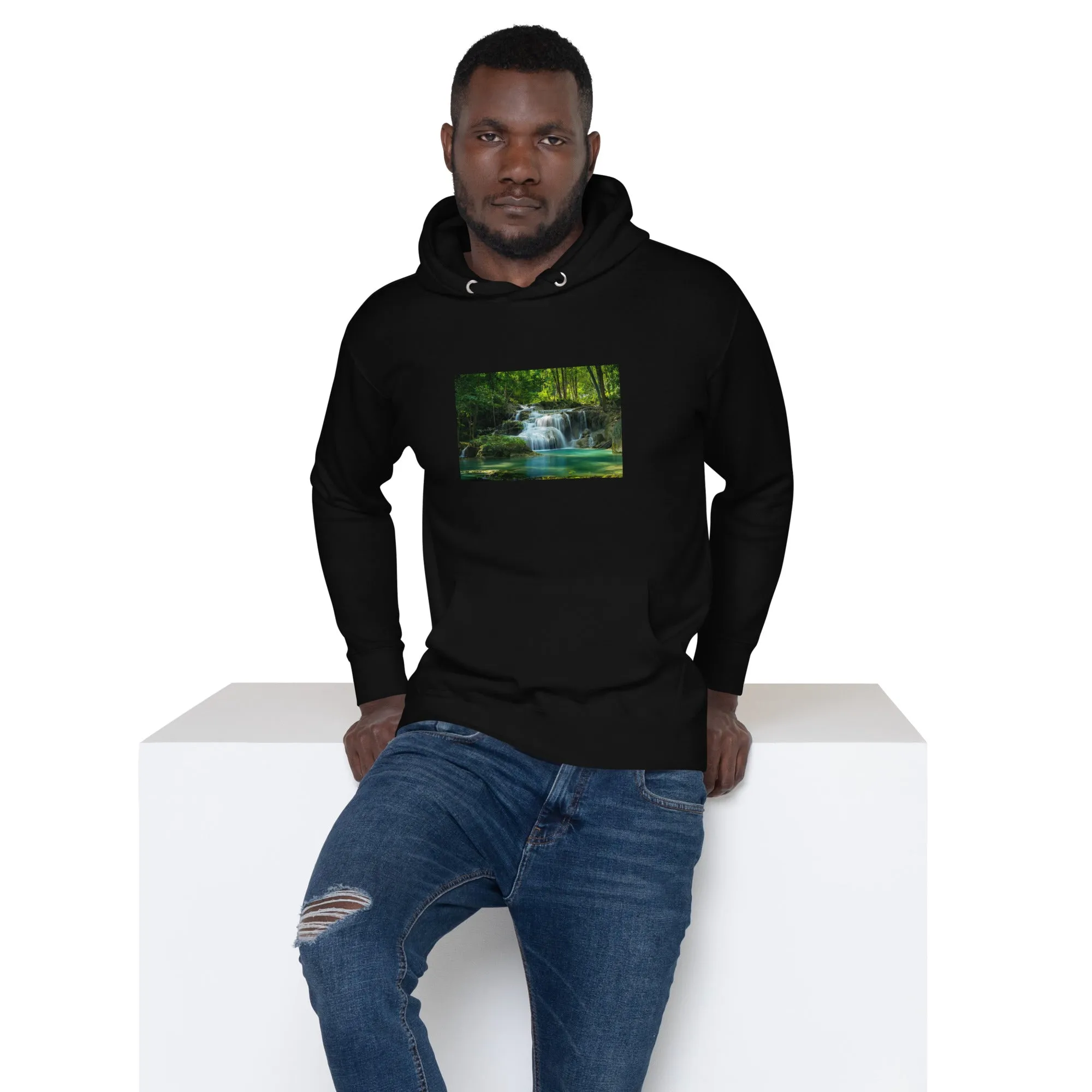 Hoodie Mens Designer (Hoodies Mens - Nature Waterfall 001)