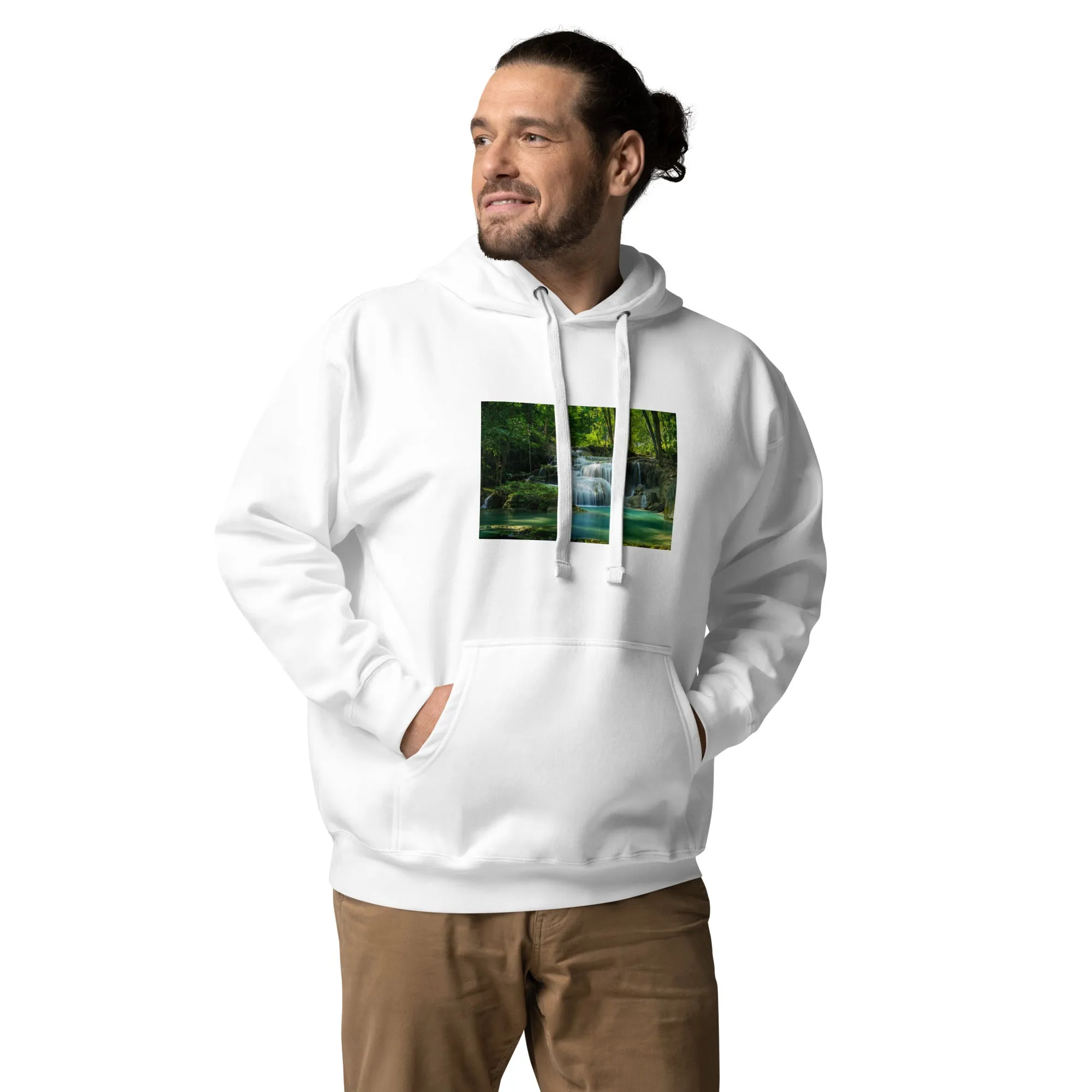 Hoodie Mens Designer (Hoodies Mens - Nature Waterfall 001)