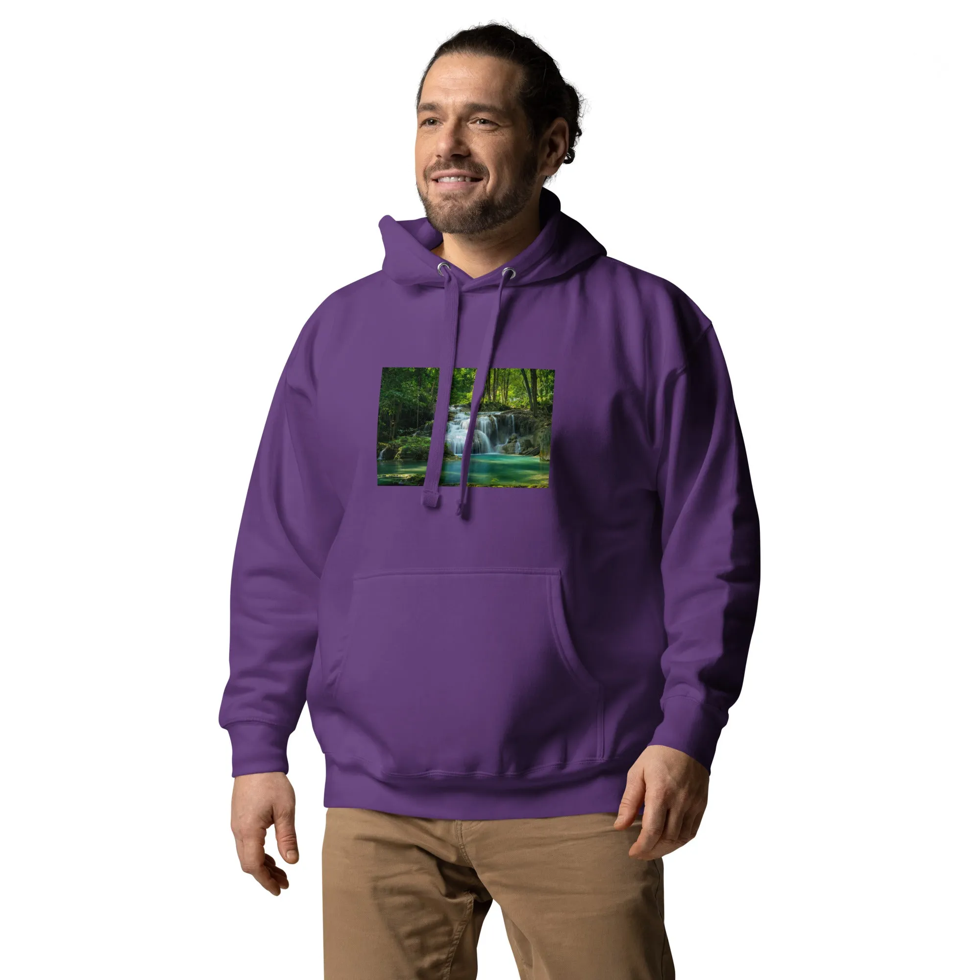 Hoodie Mens Designer (Hoodies Mens - Nature Waterfall 001)