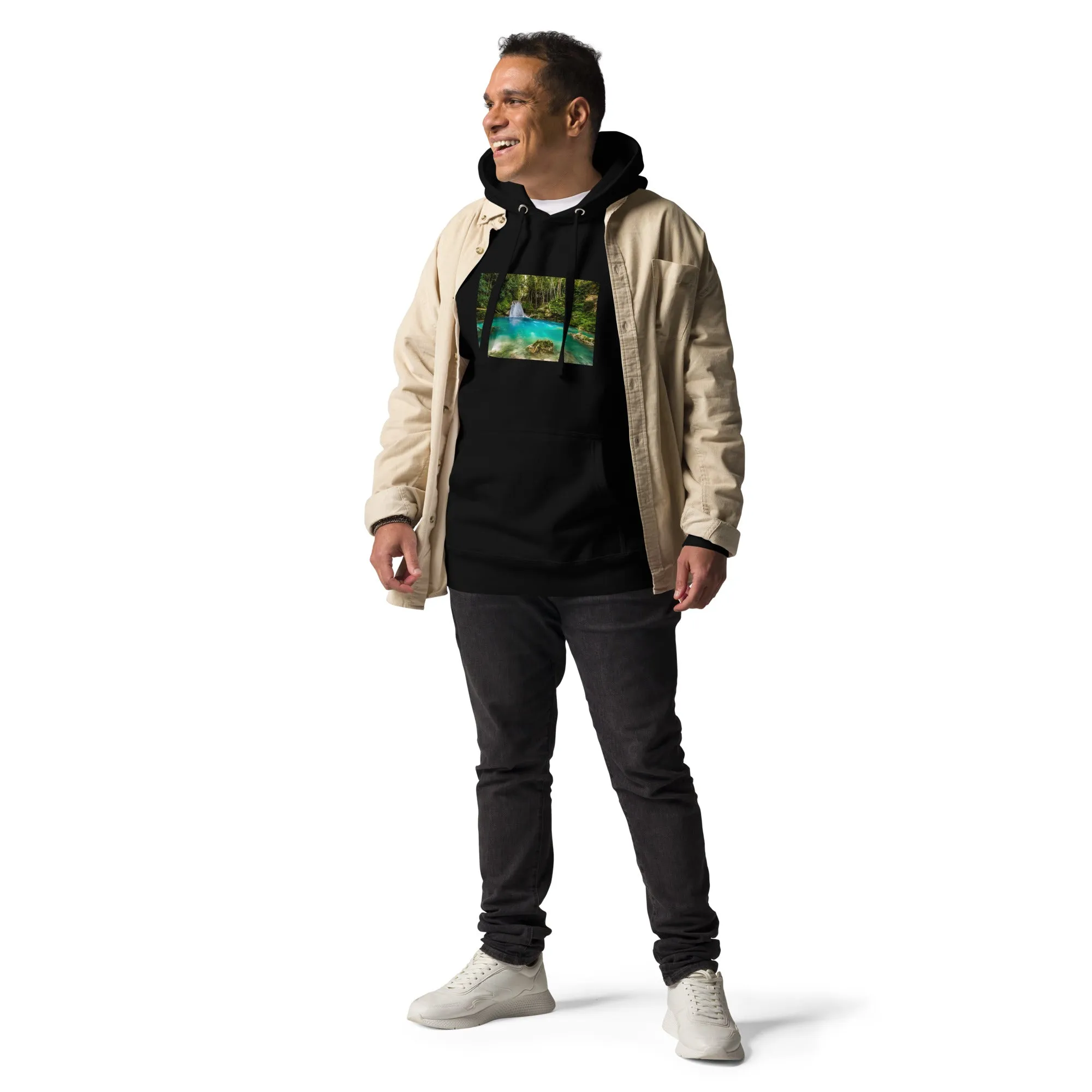 Hoodie Mens Designer (Hoodies Mens - Nature Waterfall 002)